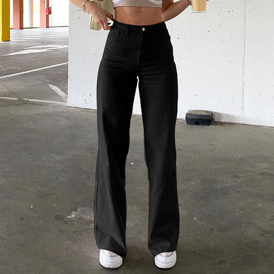 Spice Girl Style hohe Taille schlanke Jeans Bell Bottoms